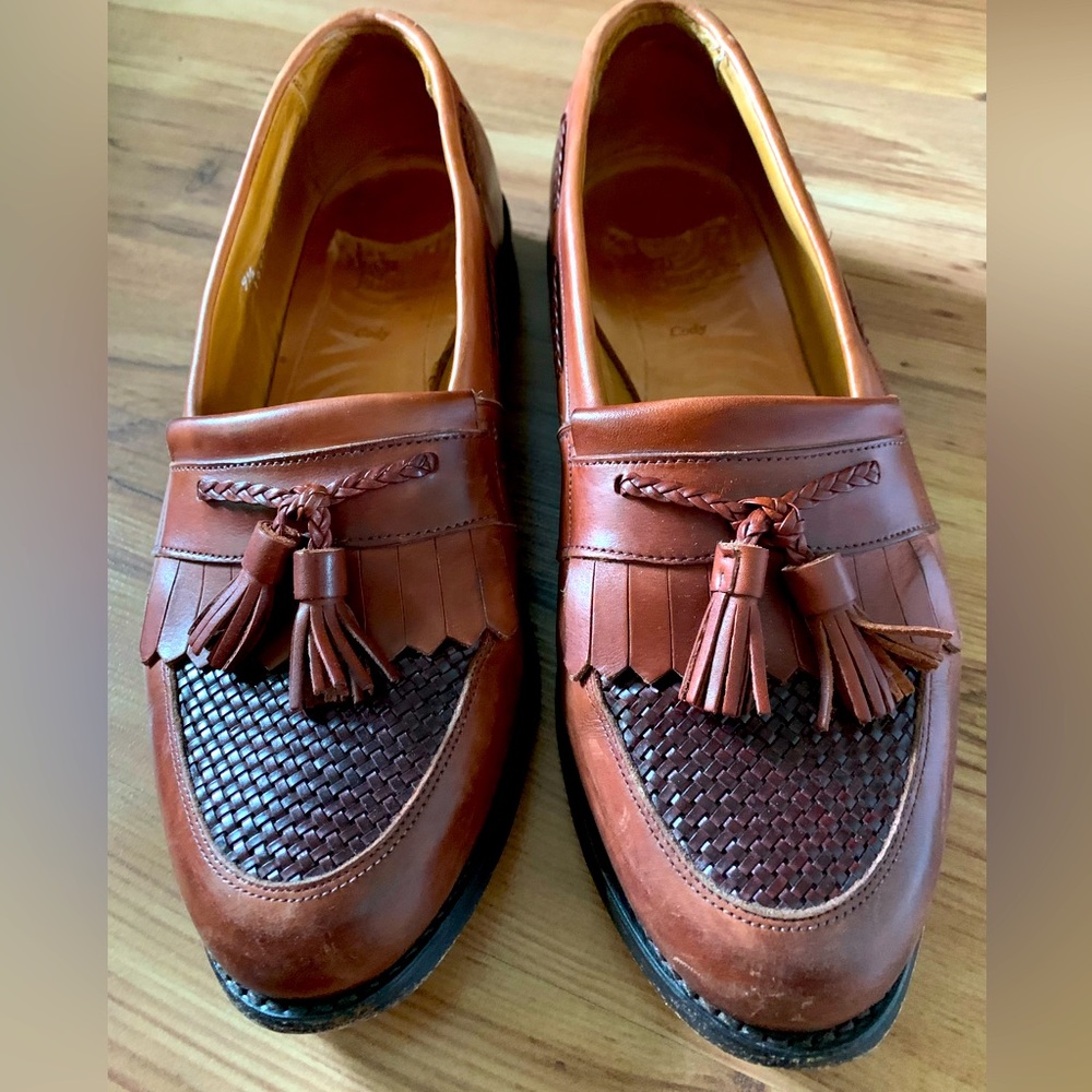 9.5D Allen Edmonds - Woven Lather Tassel Loafer Shoes- Classic!  "Cody" 9 1/2 D